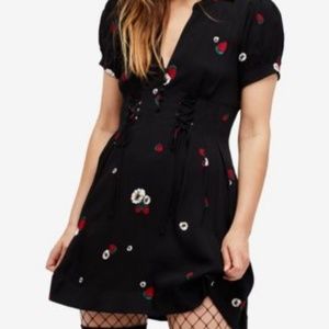 Free People Dream Girl Lace-Up Shirtdress